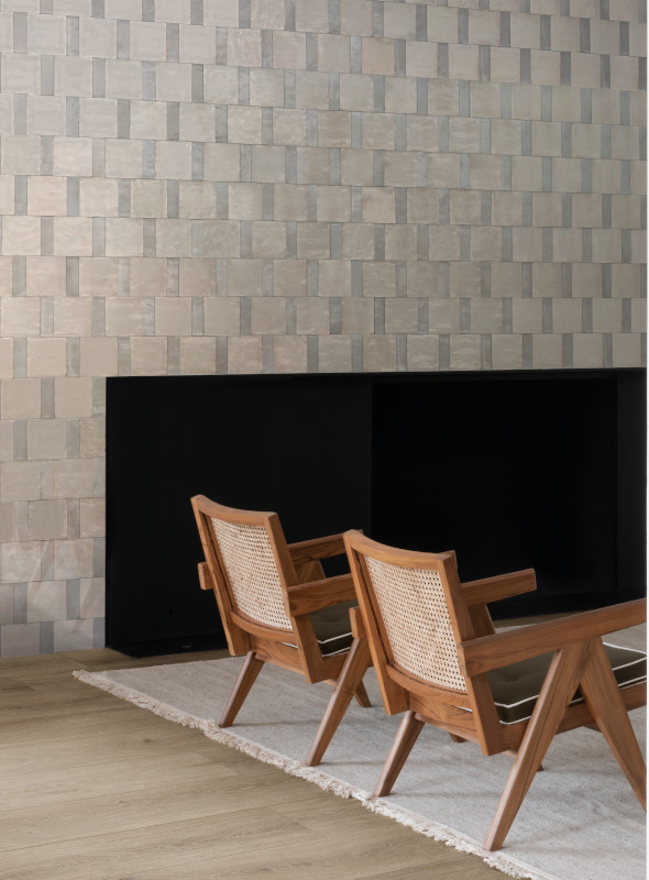 Natural and grey Qualis Rice tiles from Lapicida
