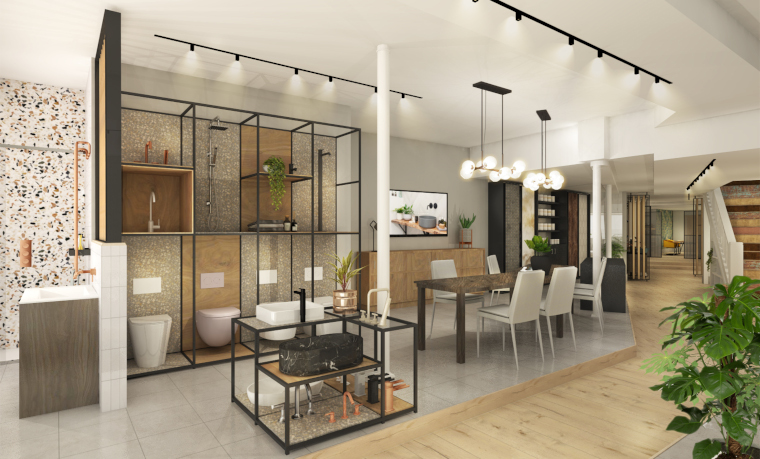 The interior of the new West One Bathrooms showroom in Tunbridge Wells