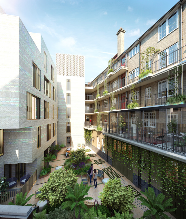 Courtyard garden at Westminster Fire Station