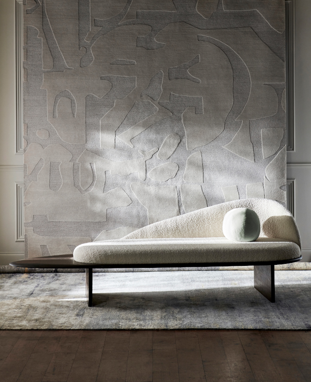 Jigsaw and Moon Silk rugs from Riviere