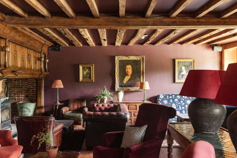 Cosy lounge at Boys Hall Kent