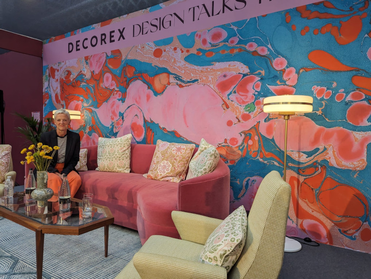 On the sofa at Decorex
