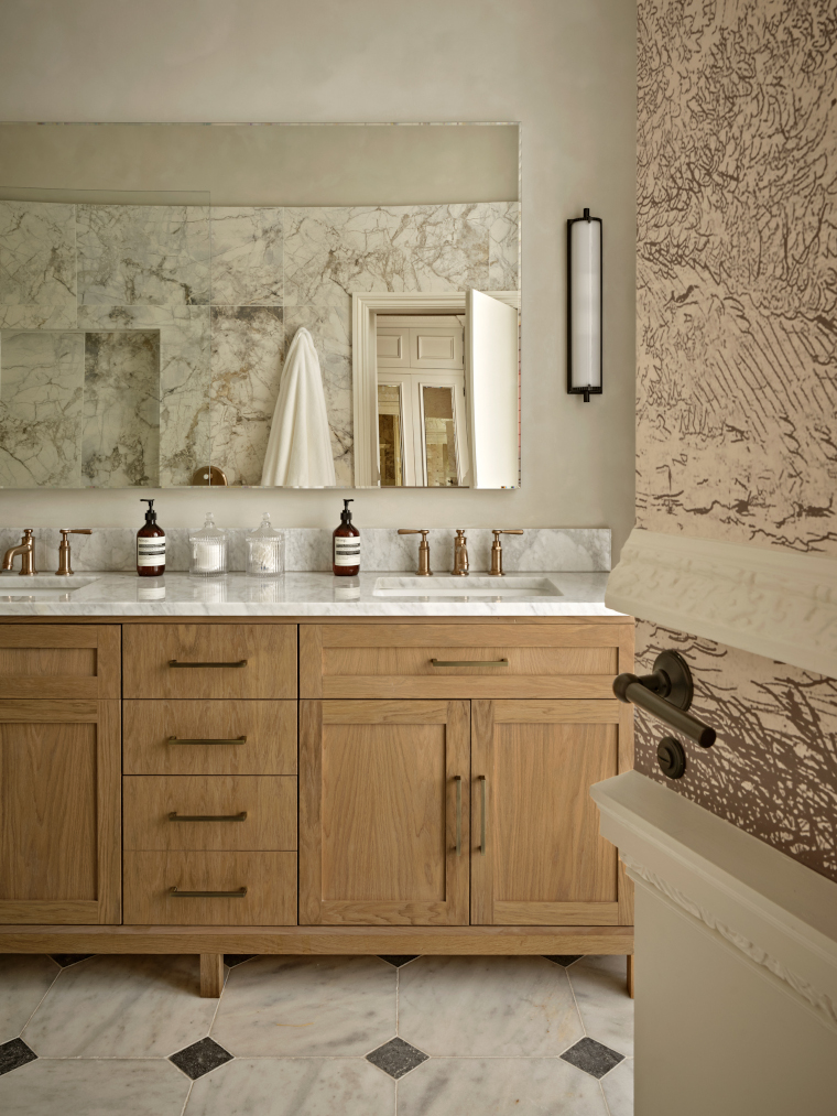 Bathroom by Next Chapter Design in Belgravia apartment